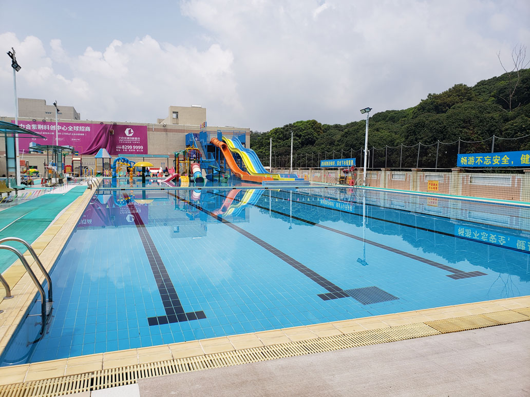 新健力清溪分館體育中心2020年水上樂園園區升級改造工程由廣州昊至泉集團承接,目前正加大施工力度！